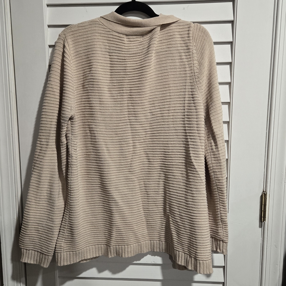 Liz Claiborne Beige Ribbed Cardigan - Picture 5 of 6